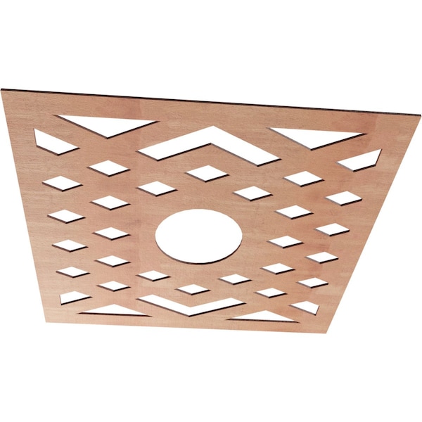 Chevron Wood Fretwork Pierced Ceiling Medallion, Cherry, 30OD X 7 3/4ID X 1/4T